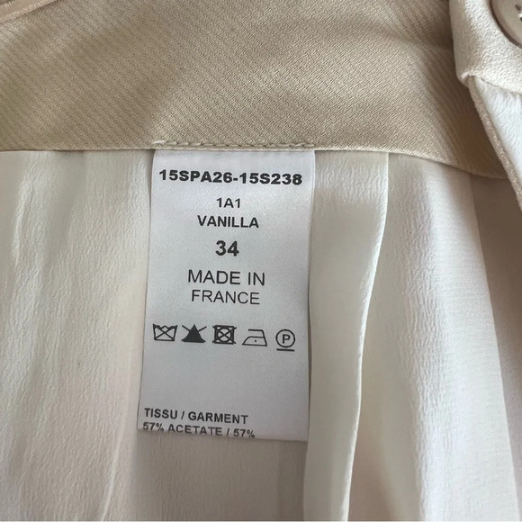 Chloe Silk-Blend Trouser Pants Vanilla Cream - Picture 7 of 8